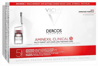 Dercos Technique Aminexil Clinical 5 Αμπούλες Μαλλιών κατά της Τριχόπτωσης για Γυναίκες 21x6ml Vichy από το Pharm24